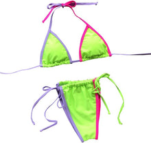 Load image into Gallery viewer, I Want Candy Neon String Bikini - neon bunnies