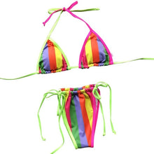 Load image into Gallery viewer, I Want Candy Neon String Bikini - neon bunnies