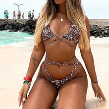Load image into Gallery viewer, Twisted Cat Wrap Around String Bikini - neon bunnies