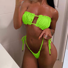 Load image into Gallery viewer, For The Frill Of It Neon Bikini - neon bunnies
