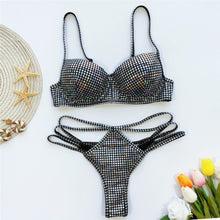 Load image into Gallery viewer, Disco Queen Strappy Bikini - neon bunnies