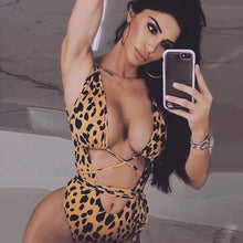 Load image into Gallery viewer, Jungle Girl Leopard One Piece - neon bunnies