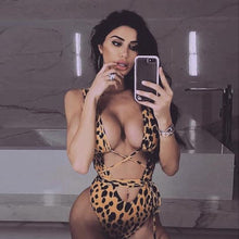 Load image into Gallery viewer, Jungle Girl Leopard One Piece - neon bunnies